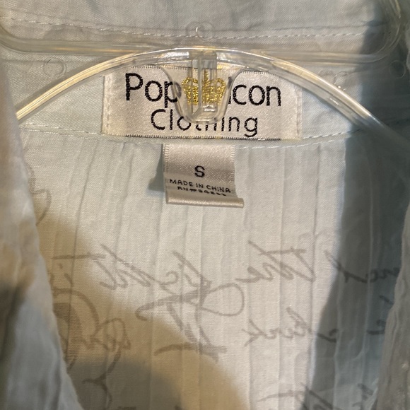 POP ICon Clothing Embroidered Posh Cotton Button Up- S - Picture 4 of 6